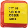 Jobber Drill, 7mm, Normal Helix, High Speed Steel, Black Oxide thumbnail-0