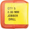 Jobber Drill, 8mm, Normal Helix, High Speed Steel, Black Oxide thumbnail-4