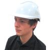 Safety Helmet, White, ABS, Vented, Standard Peak, Includes Side Slots thumbnail-2