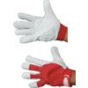 General Handling Gloves, Red/White, Leather Coating, Cotton Liner, Size 7 thumbnail-0