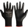 Tufflite Mechanical Hazard Gloves, Black, Nylon Liner, Polyurethane Coating, EN388: 2016, 4, 1, 4, 1, X, Size 8 thumbnail-0