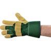 Mechanical Hazard Gloves, Green/Natural, Cotton Liner, Leather Coating, EN388: 2016, 4, 1, 2, 2, X, Size 10 thumbnail-0