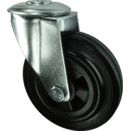 Medium Duty Pressed Steel Castors - Rubber Tyred Wheel with Polypropylene Centre - Roller Bearing thumbnail-3