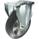 Heavy Duty Pressed Steel Castors - Rubber Tyred Wheel with Aluminium Centre - Ball Journal Bearing thumbnail-1