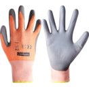 Cut Resistant Gloves, PU Coated, Grey/Orange thumbnail-0