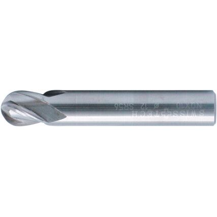 56 Short, Short, Ball Nose End Mill, 6mm, 4 fl, Solid Carbide, Uncoated