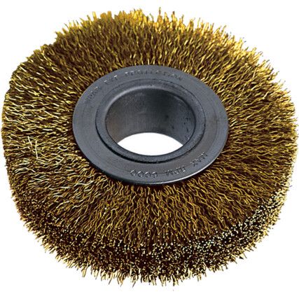 Industrial Rotary Wire Brushes - Crimped - Brass Coated 30SWG - 80 x 22 x 20mm