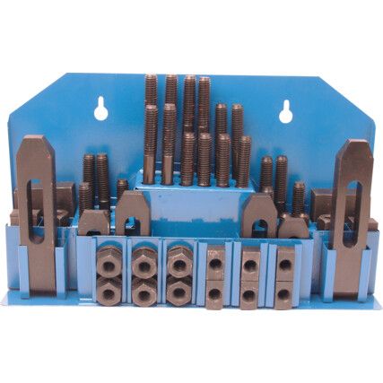 T-Slot Clamping Set, Inch, 3/8in. UNC, Steel, Set of 58