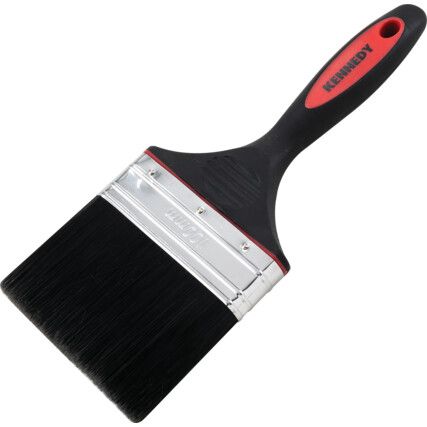 4in., Flat, Synthetic Bristle, Angle Brush, Handle Rubber