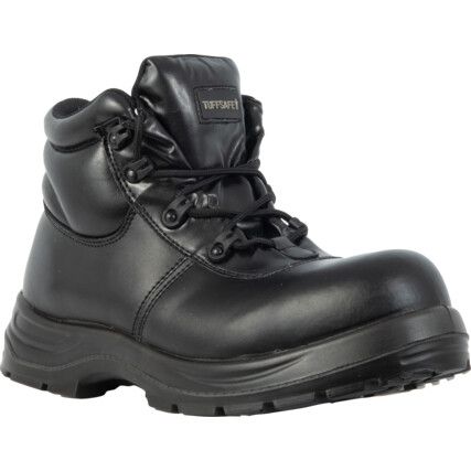 Unisex Safety Boots Size 3, Black, Leather, Water Resistant, Steel Toe Cap