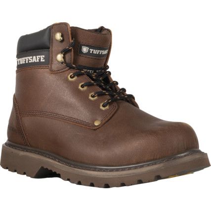 Unisex Safety Boots Size 6, Brown, Leather, Steel Toe Cap
