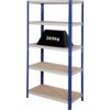Standard Duty Shelving, 5 Shelves, 265kg Shelf Capacity, 1770mm x 900mm x 450mm, Blue thumbnail-0