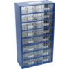 Drawer Cabinet, Steel/Polypropylene, Blue/Transparent, 306x155x551mm, 16 Drawers thumbnail-0