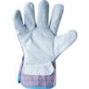Rigger Gloves, Blue/White, Leather Coating, Cotton Liner, Size 10 thumbnail-2
