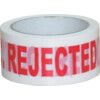 'QC Rejected' Adhesive Safety Tape, Vinyl, White, 50mm x 66m, Pack of 5 thumbnail-0