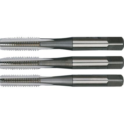 Hand Tap Set , 7/16in.  x 14, UNC, High Speed Steel, Bright, Set of 3