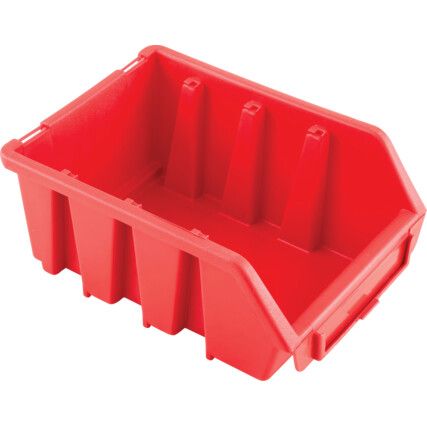 Storage Bins, Plastic, Red, 116x161x75mm