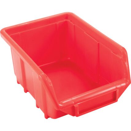 Storage Bins, Plastic, Red, 110x165x75mm