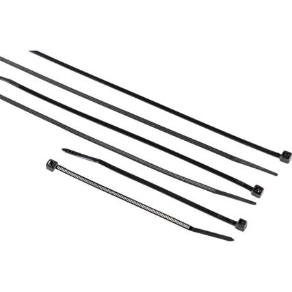 Cable Ties, Black, 2.5mm Dia. & Assorted Length (Pk-300)