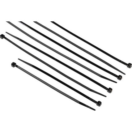 Cable Ties, Black, 3.6mm Dia. & Assorted Length (Pk-400)