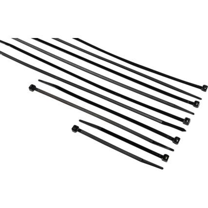 Cable Ties, Black, 4.8mm Dia. & Assorted Length (Pk-500)