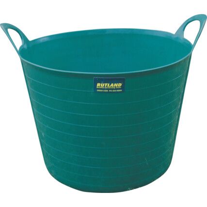 Green Plastic Flexible Bucket, Plastic Handle, 42 Ltr