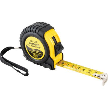Dynamic Grip, 5m / 16ft, Heavy Duty Tape Measure, Metric and Imperial, Class II