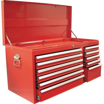 Tool Chest, Professional, Red, Steel, 11-Drawers, 530 x 1030 x 460mm, 205kg Capacity