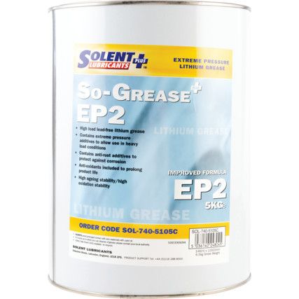 So-Grease EP2, Lithium Grease, Tub, 5kg