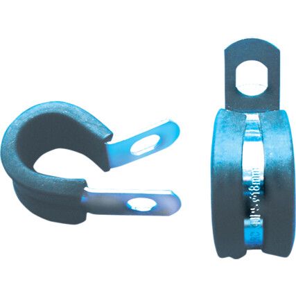 10mm ZINC PLATED P-CLIPS RUBBER LINED