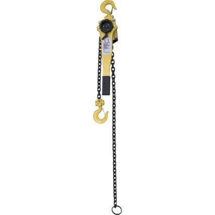 Manual Lever Hoist, 750kg Rated Load, 1.5m Lift, 6mm Chain with Safety Hook