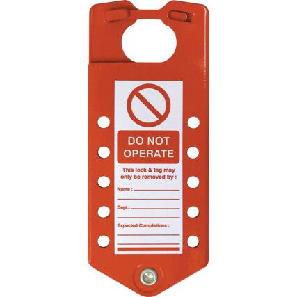 ALUMINIUM SAFETY LOCK OUT HASP & LABEL