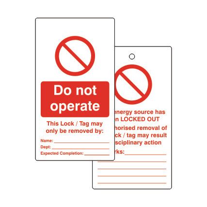 LOCKOUT TAGS DO NOT OPERATE (PK-10)
