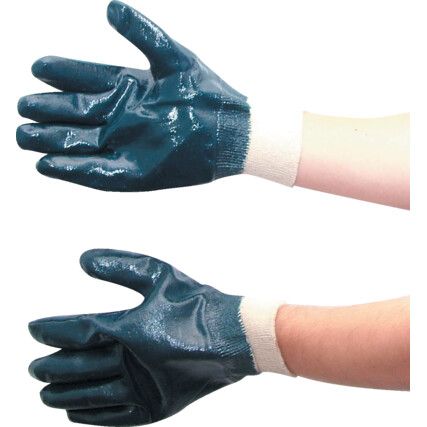 Mechanical Hazard Gloves, Blue, Nitrile Coating, 4, 1, 1, 1, Size 9