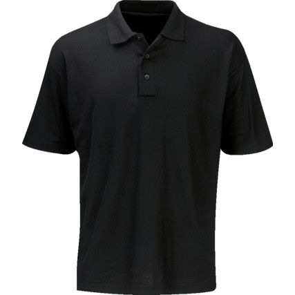 Polo Shirt, Unisex, Black, Cotton/Polyester, Short Sleeve, M