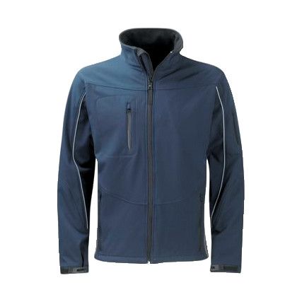 Soft Shell Jacket, Men, Navy Blue, Polyester, S