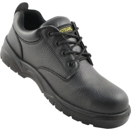 Safety Shoes, Unisex, Black, Leather Upper, Steel Toe Cap, S1P, SRC, Size 3