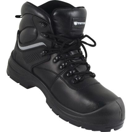 Unisex Safety Boots Size 3, Black, Leather, Waterproof, Steel Toe Cap
