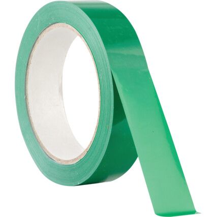 Electrical Tape, Vinyl, Green, 25mm x 66m, Pack of 1